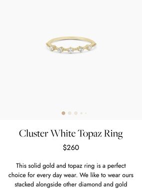 Gorjana Cluster White Topaz Gold Ring